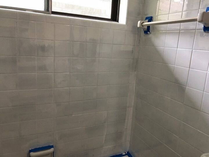 azulejos de la ducha pintados