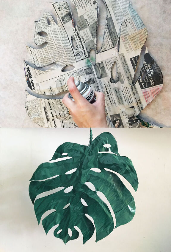 hojas de palmera de papel mach