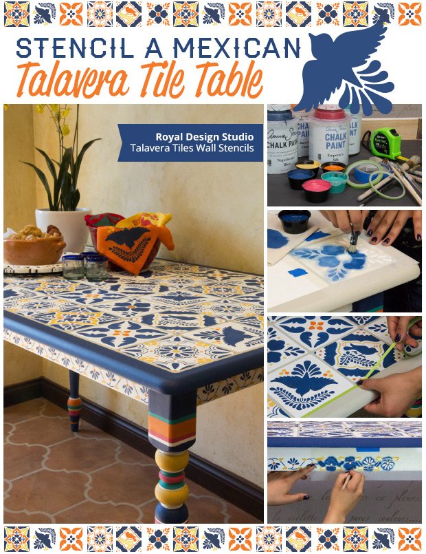 cmo estarcir una mesa de azulejos de talavera mexicana