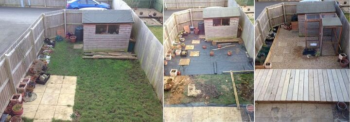 antes e depois do pequeno jardim
