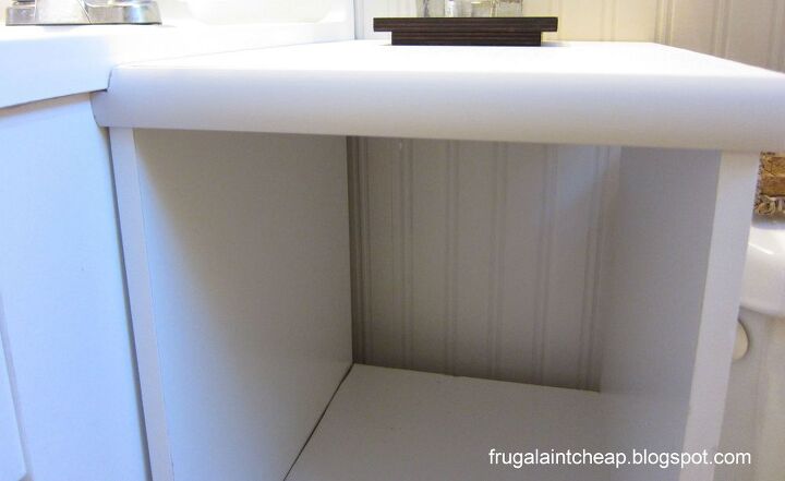 mueble de bao almacenamiento lateral extra, moldura en el almacenamiento lateral