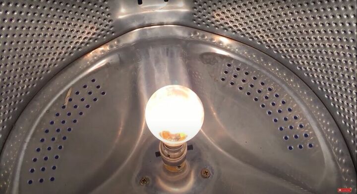 transforme uma mquina de lavar antiga em uma luminria de cho moderna do meio do, Com l mpada instalada