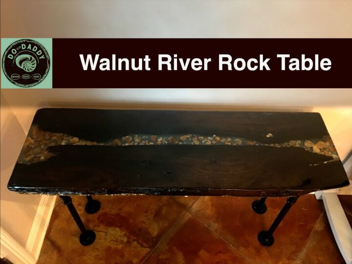 mesa de roca de ro de nogal resina epoxi que brilla en la oscuridad