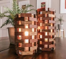 linternas de bloques de madera de dollar tree