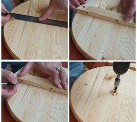 cmo hacer una mesa flotante con ilusin ptica, Haciendo el agujero en la pieza de madera